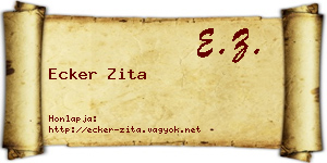 Ecker Zita névjegykártya